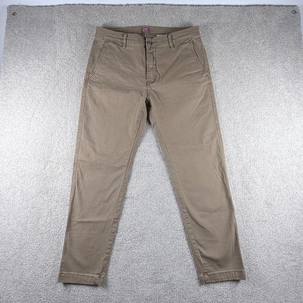 Levis XX Chino Pants Mens W33 L30 Tan Excellent Standard Taper Khaki Stretch